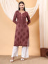 Graceful Brown Chikankari Set